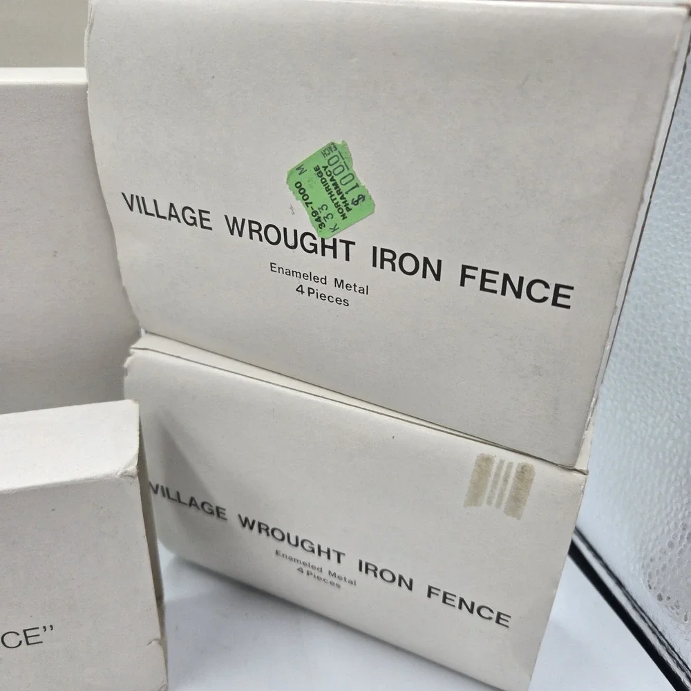 Vtg Dept 56 Mixed Lot Village Wrought Iron Gate and Fence & Estensions In Box